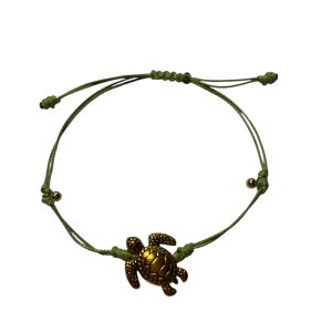 BRACELET CORDON VERT PISTACHE TORTUE