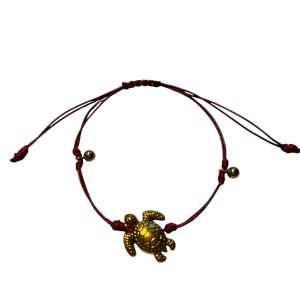 BRACELET CORDON BORDEAU TORTUE