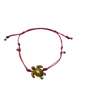 BRACELET CORDON FUSCHIA TORTUE