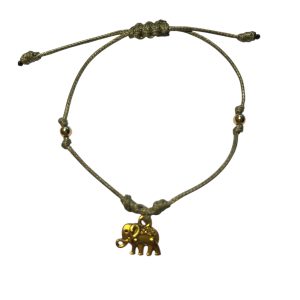 BRACELET CORDON GRIS ELEPHANT
