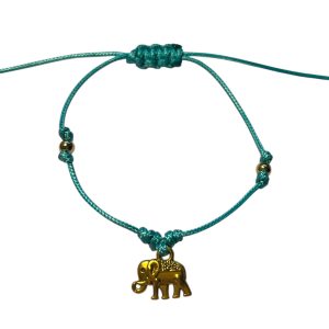 BRACELET CORDON TURQUOISE ELEPHANT