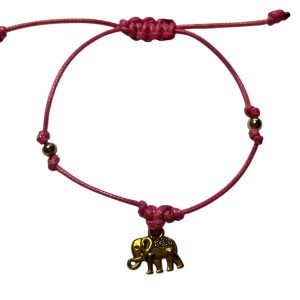 BRACELET CORDON ROSE ELEPHANT